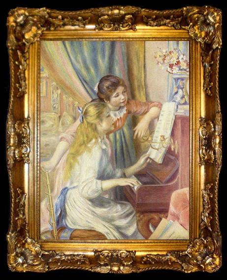 framed  Pierre-Auguste Renoir Zwei Madchen am Klavier, ta009-2